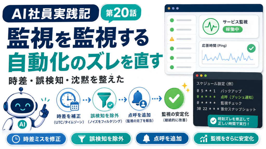 記事「自動化は作って終わりじゃない 時差・誤検知・沈黙の3つを整えた」のトップに表示される画像